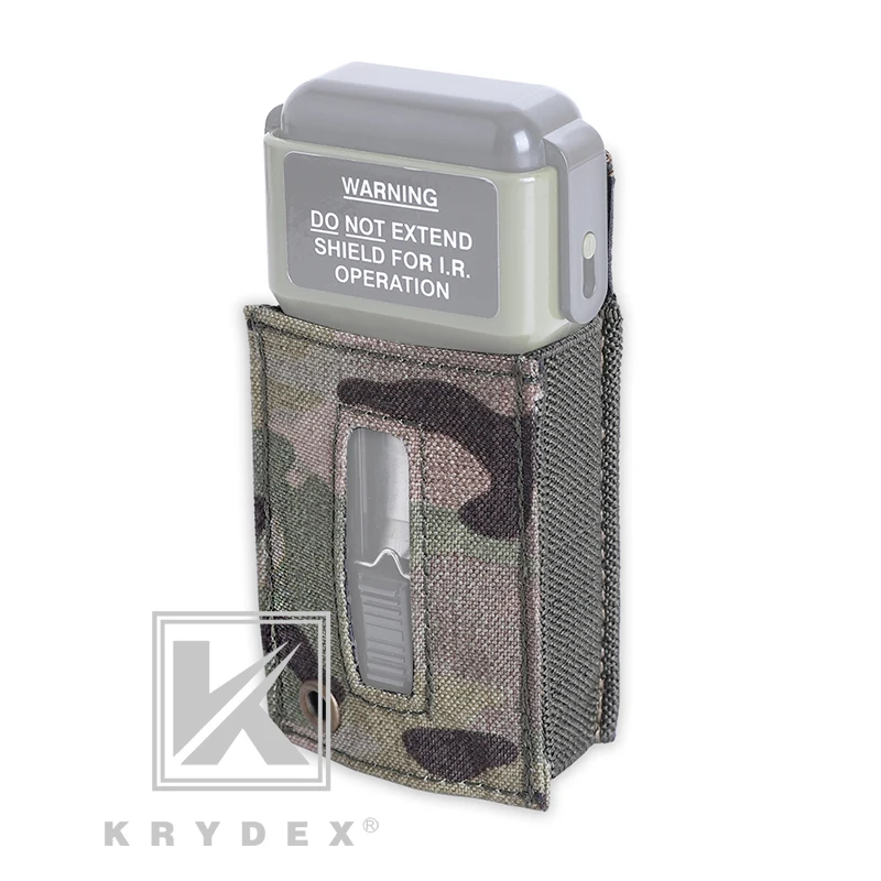 

KRYDEX MS2000 Tactical Strobe Light Protective Pouch MC Distress Marker Carrier Hook & Loop Protective Case For Mounting Helmets