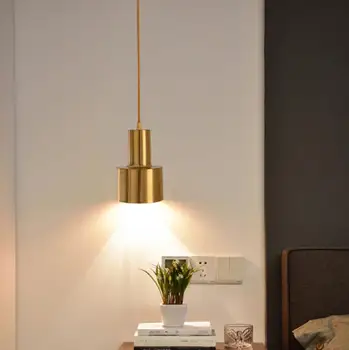 

Nordic Personal Goods Small Chandelier Simple Style Restaurant Bedroom Bedside Bar Lighting LED Bulbs Cord Pendant Metal Gold