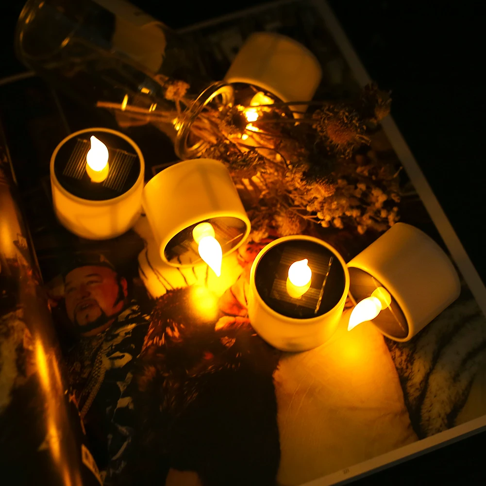 Высокое качество водонепроницаемый Солнечный светодиодный свечи беспламенные электронные чайные ОГНИ лампы фестиваль Свадьба романтический декор Прямая поставка