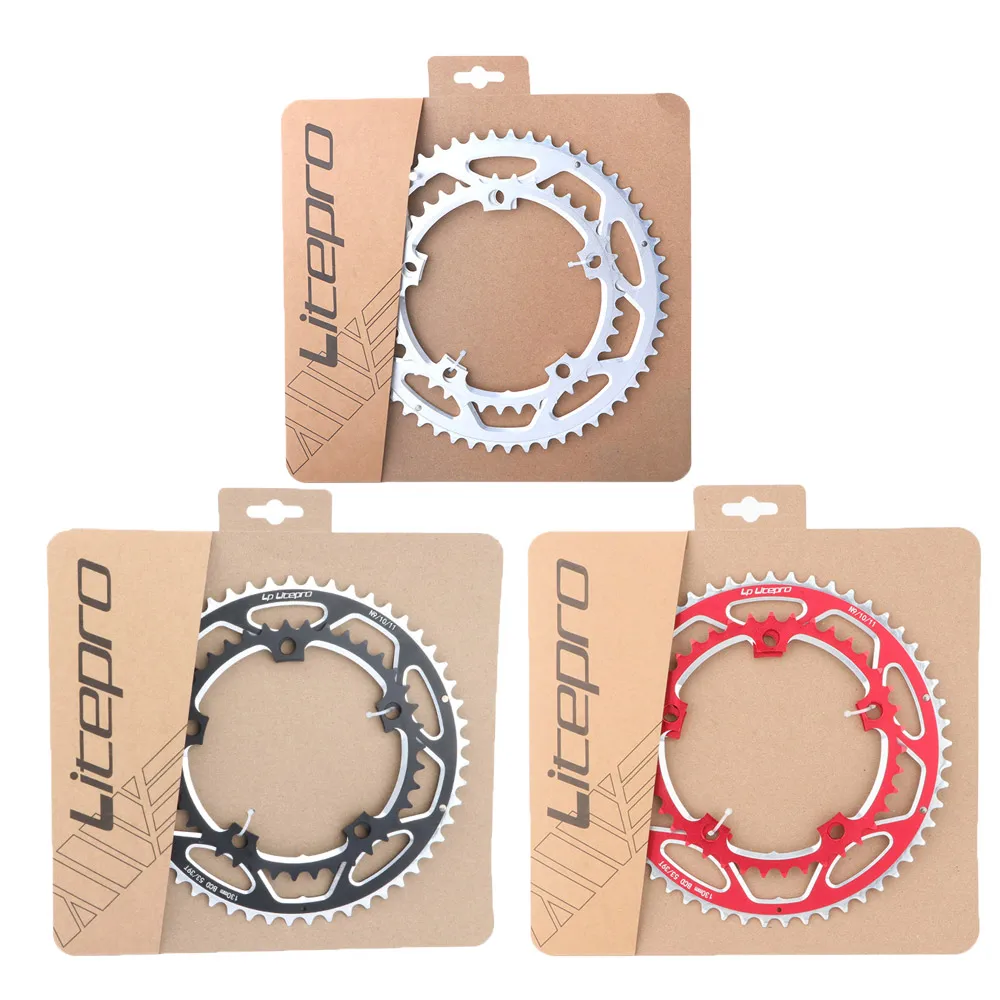 

BMX 39-53T 9 10 11 скоростное двойное скоростное кольцо для шоссейного велосипеда, цепное колесо анода BCD 130 цепное колесо litepro