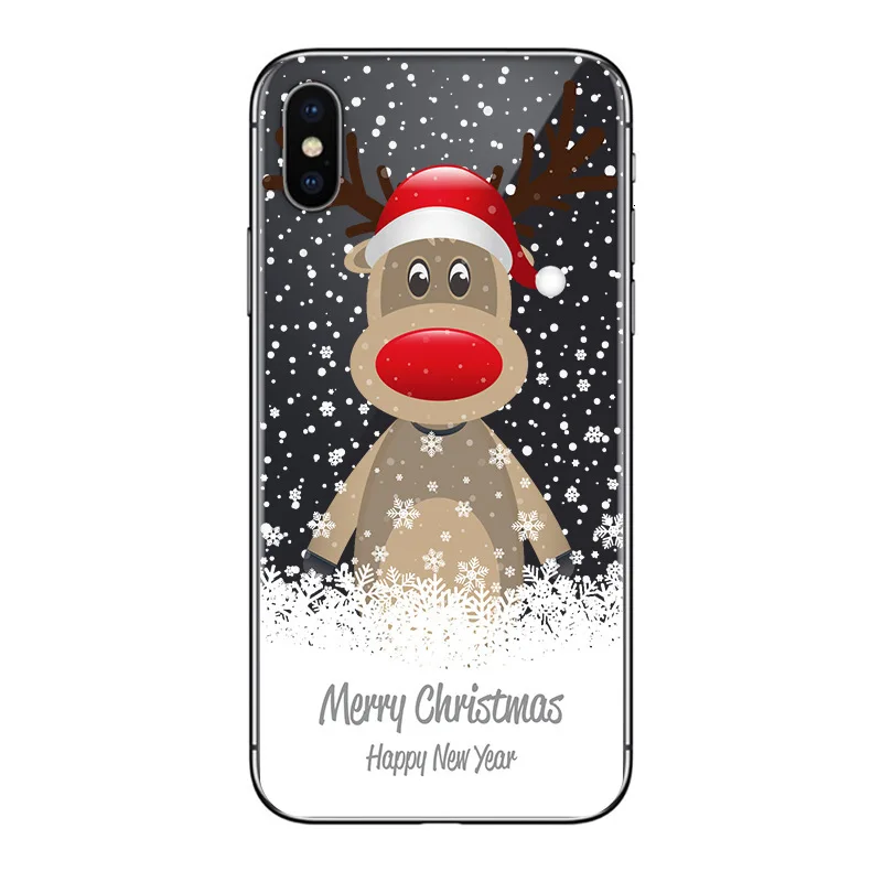 Christmas New Year Cover For iPhone 11 Max Pro XR 8 7 6 6S 5S Plus Cartoon Santa Claus Elk Phone Case For iPhone 11Pro X XS Max - Цвет: 03