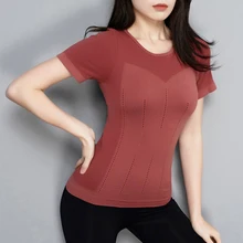 Для женщин Йога футболки впитывающие, дышащие короткий рукав блуза, для йоги, под заказ, одежда женская одежда для бега спортивная одежда комфортные Топы