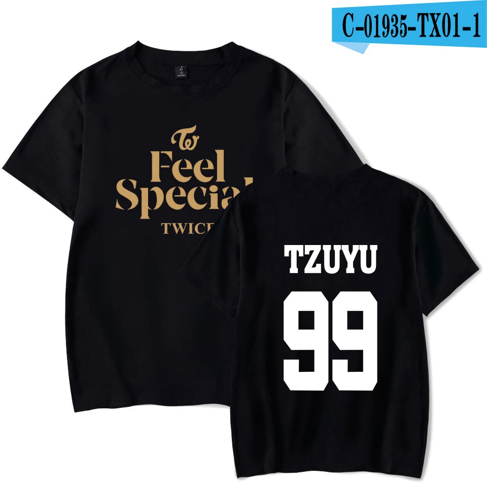 black4 Новая корейская мода Kpop Twice Feel специальный альбом же печать футболки для мужчин/wo мужские футболки Harajuku Хип-Хоп Уличная футболка - Цвет: black4