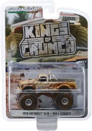 Зеленый свет 1: 64 1970 Chevrolet K-10 монстр грузовик Игрушечная машина из сплава игрушки для детей литой модельный автомобиль подарок на день рождения