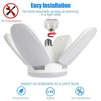 

Household Practical Energy Saving 60W Folding LED E27 Garage Lamp Work Lights Durable Home Lamp