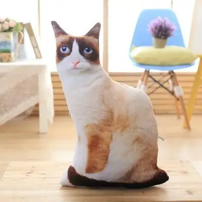 50 см мягкая 3D имитация мягкой кошки игрушки двухстороннее сиденье диван Подушка