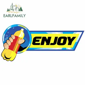 

EARLFAMILY 13cm x 5.9cm For Enjoy Body For Car Stickers Occlusion Scratch Decal Waterproof Auto Air Conditioner Decor VAN RV