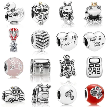 

NEW 100% 925 Sterling Silver 1:1 Cab Taxi Cow Stylish Wish Easter Bunny Rabbit Charm Bead Fit DIY Original Bracelet Jewelry Gift