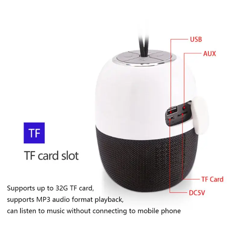 OOTDTY HY32 Ручной Bluetooth динамик беспроводной бас звук стерео сабвуфер TF карта AUX