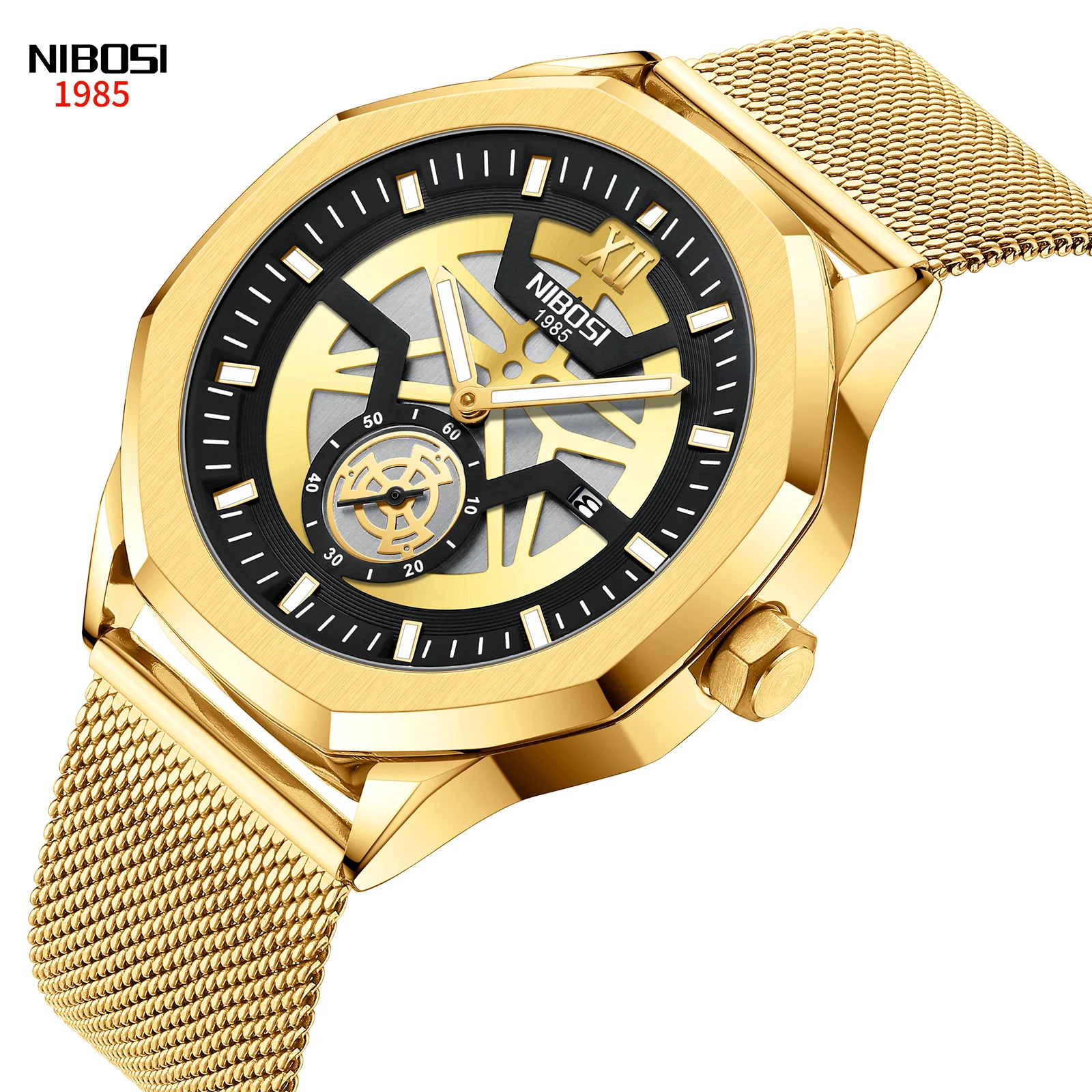 New Relogio NIBOSI Casual Sport Watch for Men Top Brand Luxury Military Leather Watch Man Clock Fashion Chronograph Wristwatch 