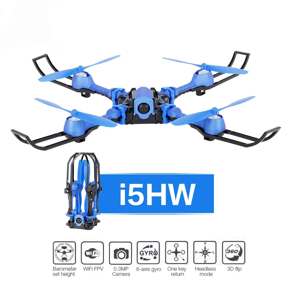 Yizhan iDrone I5HW деформационные Дроны с камерой складной Дрон Радиоуправляемый вертолет радиоуправляемые игрушки для селфи Дрон мини Дрон