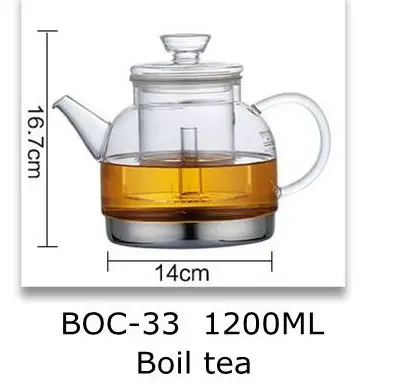 Многофункциональный стеклянный чайник для заварки чайной посуды стеклянный паровой чайник газовая плита использует стеклянный горшок - Цвет: BOC33   Boil tea