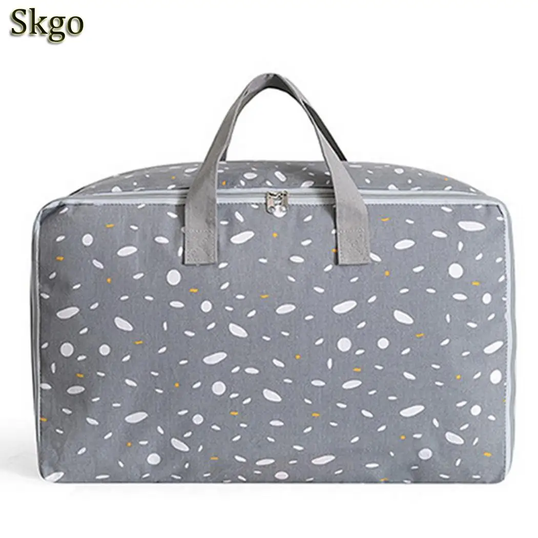 Gray Large Capacity Storage Bag Multi-function Double Zipper Dustproof Organizer Portable Travel Clothing Finishing Bag With Handle - Цвет: Gray