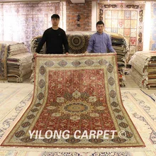 Yilong 6'x9' шелковый ковер ручной работы традиционный дизайн Элегантный персидский шелковый ковер(ZQG137A6x9