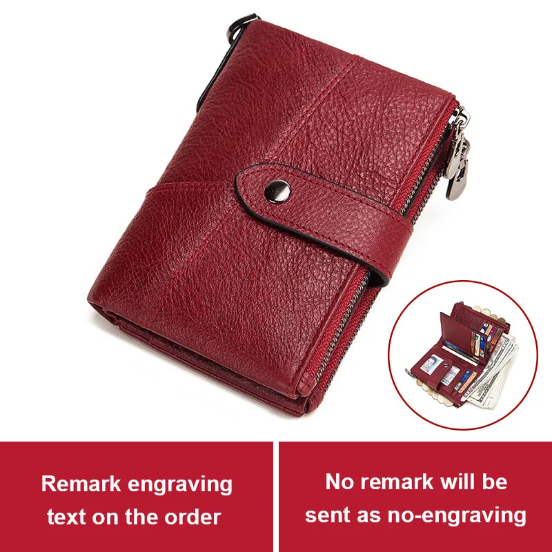 Red KAVIS, сделай сам, гравировка, Rfid, мужской кошелек, Cuzdan, с цепочкой, кошелек для монет, короткий, мужской, сумка для денег, держатель для карт, маленький, Portomonee - Цвет: Red