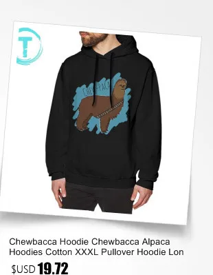 Chewbacca Толстовка Chewbacca толстовки из альпаки хлопок XXXL пуловер Толстовка длинная длина для улицы осень мужские Популярные черные толстовки