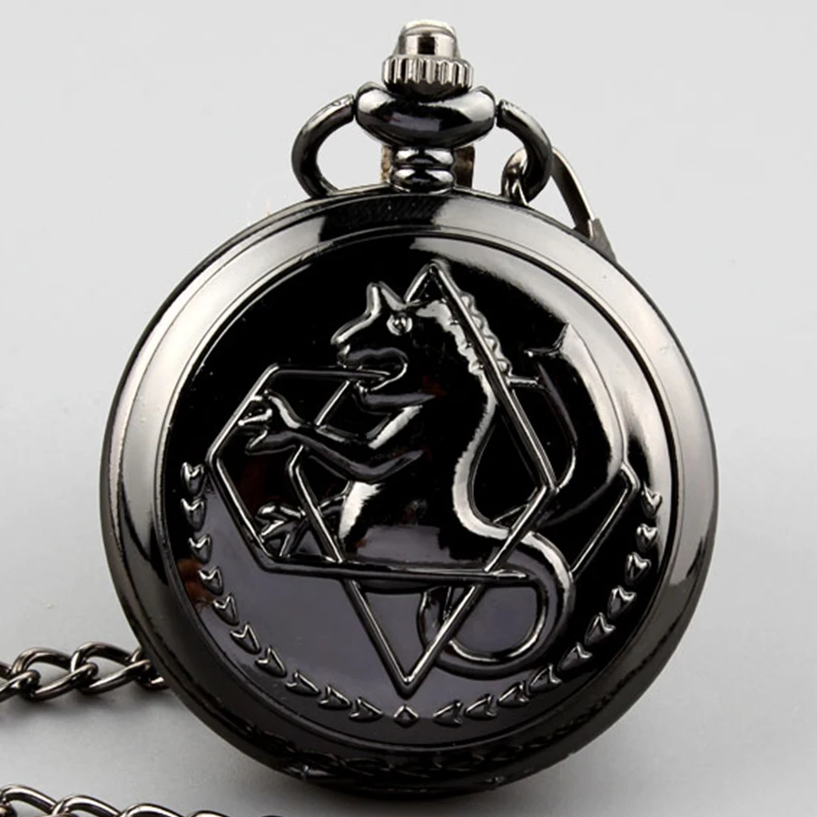 Винтажные карманные часы Fullmetal Alchemist аниме Гравировальный брелок с цепочкой