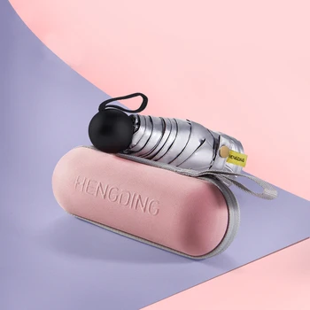 

Lydia Mini Umbrella Women Titanium Silver Sun Umbrella Anti UV Windproof 5 Folding Small Umbrellas Rain Women