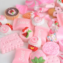 100 Капсулы девушка розовые полимерные аксессуары еда мешок для подарков DIY крем мобильный телефон оболочки головной убор из ткани аксессуары