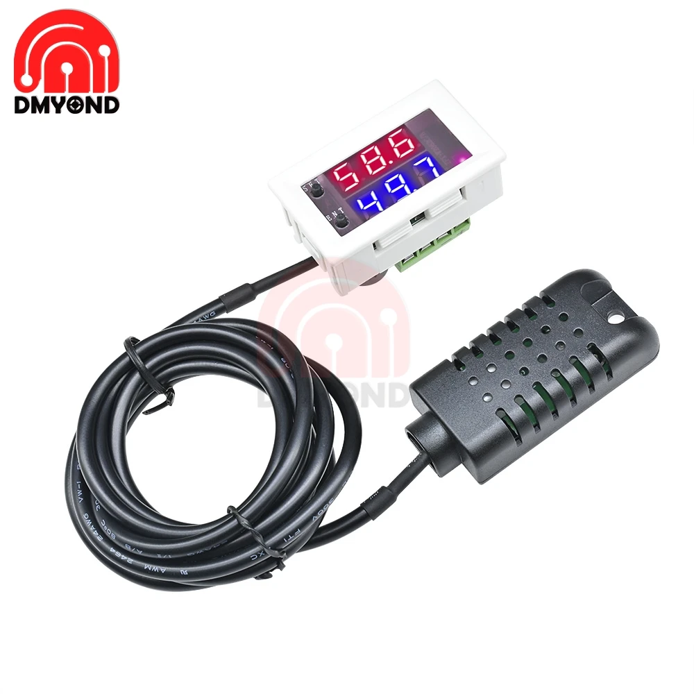 DC 24V Red Blue DC 12V 24V Мини цифровой регулятор влажности гигрометр контроль влажности переключатель 0~ 99% RH гигростат датчик влажности - Цвет: DC 24V Red Blue