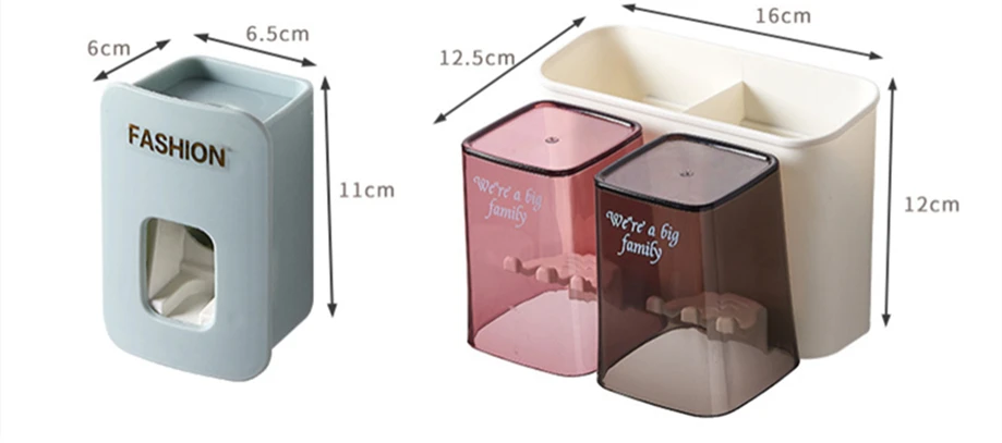 2 cups 10 шт./лот, 2/3 стаканов, держатель для зубной щетки, держатель для зубной пасты, ручной диспенсер, подставка для хранения косметики, Органайзер - Цвет: 2 cups