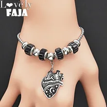 Мода Сердце из нержавеющей стали браслет цепочка для женщин серебряные цветные браслеты ювелирные изделия acero inoxidable joyeria Mujer B18544