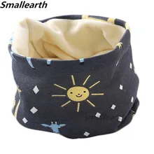 Новинка; сезон осень-зима; детский хлопковый плюшевый шарф с рисунком; теплые шарфы для мальчиков и девочек; детский волшебный шейный платок с круглым вырезом