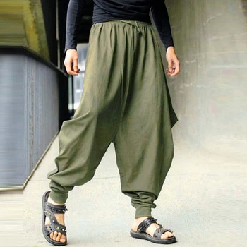 

New Men Hip Hop Pants Casual Harem Trouser Baggy Dancing Pants Gothic Punk Style Streetwear Pants Men