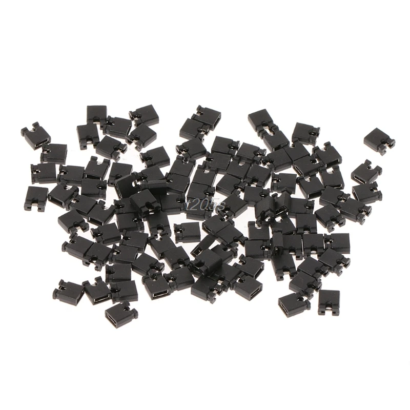 100pcs Pin Header Jumper Blocks Connector 2.54 Mm For 3 1/2 Hard Disk
