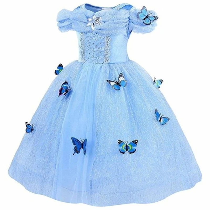 Girls Princess Dress up Costume 10 Butterflies Kids Sleeveless Party Dresses for Halloween Birthday Pageant Clothing | Детская одежда и