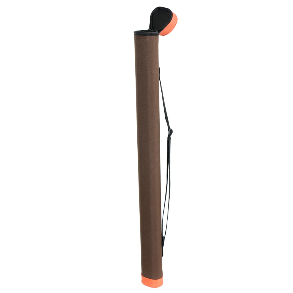 1 Piece Fly Fishing Rod Tube Triangle Rod Tube Storage Case Holder with Carry Strap 
