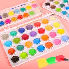 

36 Color Solid Watercolor Paint Set Beginners Hand-painted Gouache Kindergarten Children Painting Color Pigments Aquarela