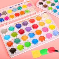 36 Color Solid Watercolor Paint Set Beginners Hand-painted Gouache Kindergarten Children Painting Color Pigments Aquarela
