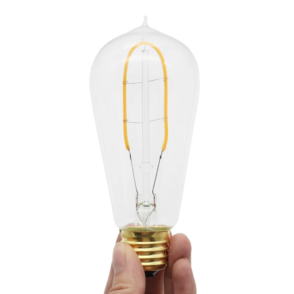 Американский стандарт ST58 наконечник тянет Эдисона лампочка тусклая u-образный светодиодный гибкая полоса Гибкая нить лампа 110 в E26 4 Вт