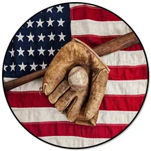 Спортивное украшение, Круглый бейсбольный ковер, ковры для гостиной, декоративные коврики для детской комнаты, коврики для спальни, современные коврики