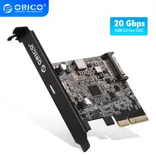 ORICO – carte d'extension PCI Express USB C vers USB 3.2 20Gbps, adaptateur avec Chipset ASM3242 pour Windows 8/10/Linux