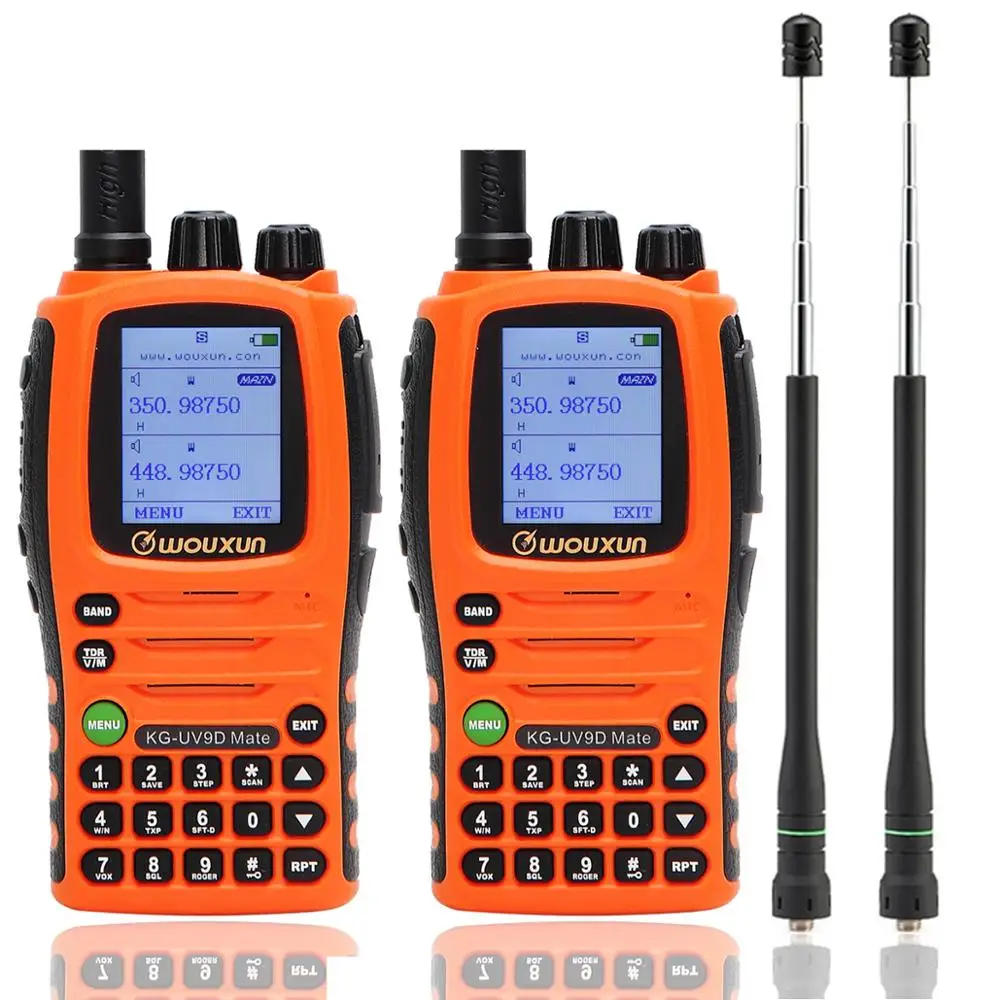 add 2 antenna 2 шт. Wouxun KG-UV9D mate 10 Вт 3200 мАч 7 полос AirBand Cross band ретранслятор портативная рация обновление KG-UV9D Plus Ham A mate ur радио - Цвет: add 2 antenna