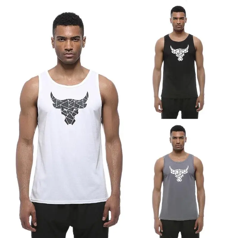 Мужские спортивные майки для фитнеса, топы без рукавов, футболки, быстросохнущие жилеты для бега, дышащая сетчатая спортивная одежда, мягкие и дышащие