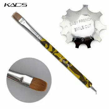 

KADS 2pcs/set Kolinsky Acrylic Nail Art Brush Nail Dotting Pen & French Smile Line Cutter Acrylic Gel Cutter Tool with 11 Sizes