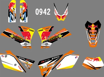 

0942 Motorcycle Team Graphic & Backgrounds Decal Sticker Kits for KTM EXC 2004