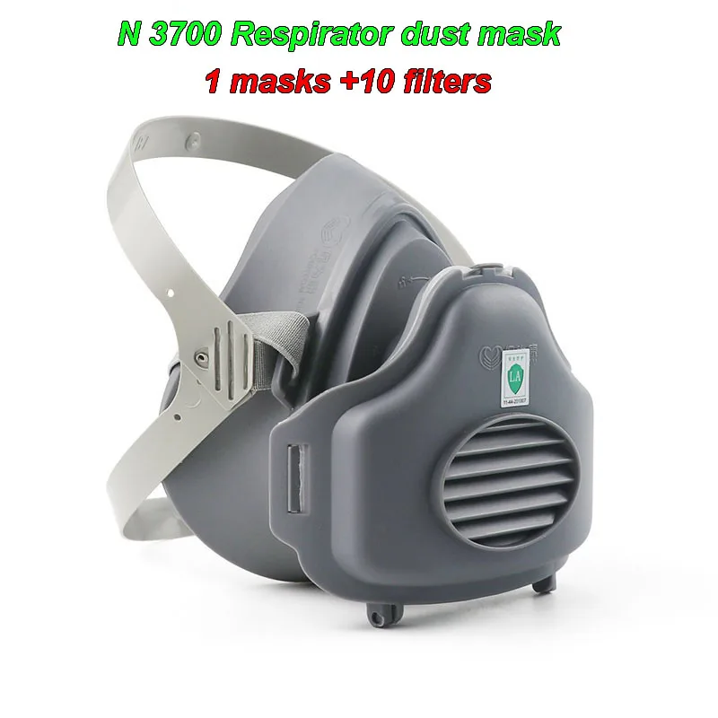 

N3700 Respirator dust mask High quality silicone breathing gas mask against PM2.5 dust Welding fume Saliva protective mask