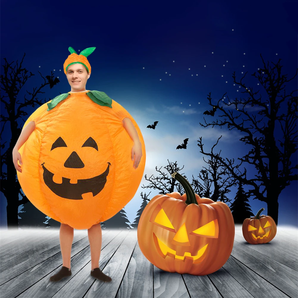 

1pc Halloween Pumpkin Inflatable Costume Adult Cosplay Funny Clothes Masquerade Costume Party Polyester Pumpkin Inflatable Cloth