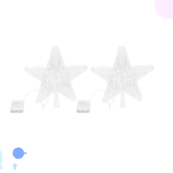 

2Pcs Christmas Tree Tops Light 10 LED Unique Creative Tree Decorations LED Star Light Star Treetop for Xmas Party Christmas Holi