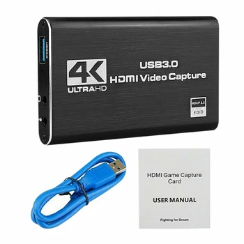 

Cables Portable HDMI Video Capture Card 4K Screen Record USB3.0 1080P Game Capture Device Computer Cables Connectors SP99