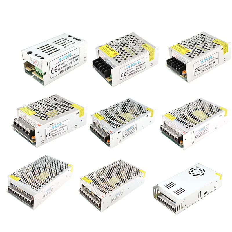 Светильник ing трансформатор 12V Питание в, 12 В, 36 В, 48 В, 1A 2A 3A 5A 10A 15A 20A 25A 30A 40A 50A драйвер адаптера питания для светодиодный светильник
