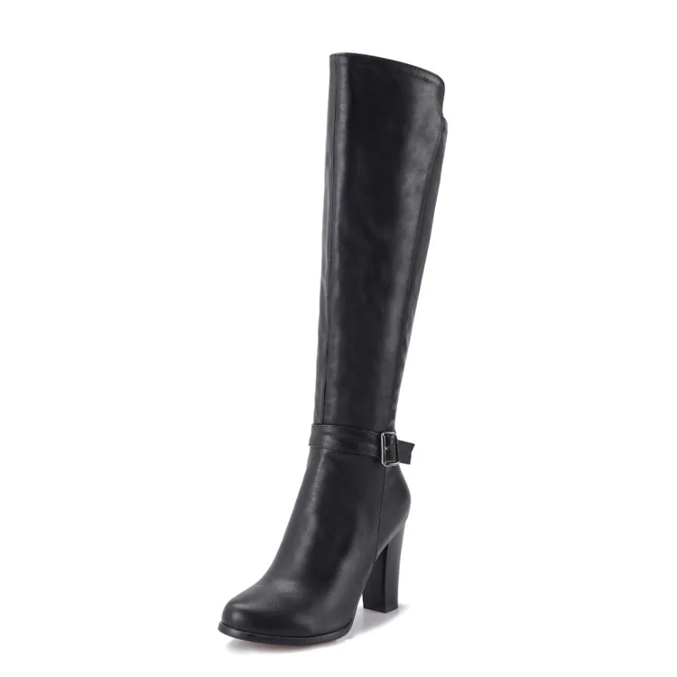 

Winter Thick with High Heels Knee-High Boots Large Size 40-43 Code Side Zipper Martin Boots WOMEN'S Shoes