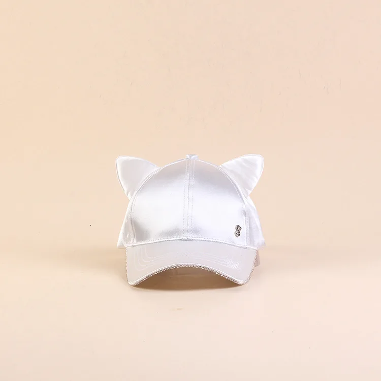 Snapback Головные уборы для мужчин и женщин новые женские кошачьи уши шелковые атласы бейсбольная кепка для отдыха регулируемая хип хоп шляпа солнцезащитная Кепка