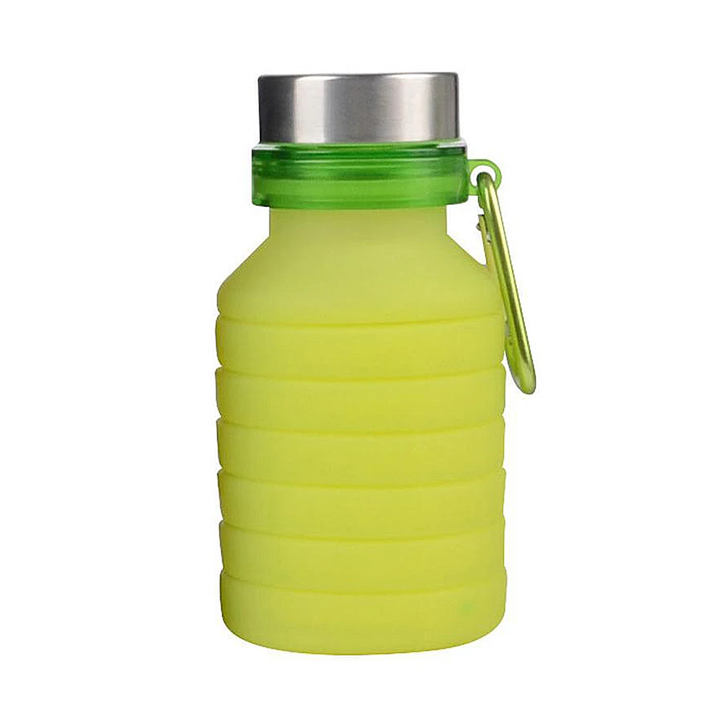 550ML Soft Silicone Foldable Water Bottle Portable Leak-proof Travel Outdoor Sports Hiking Camping Cup Cycling Large Capacity