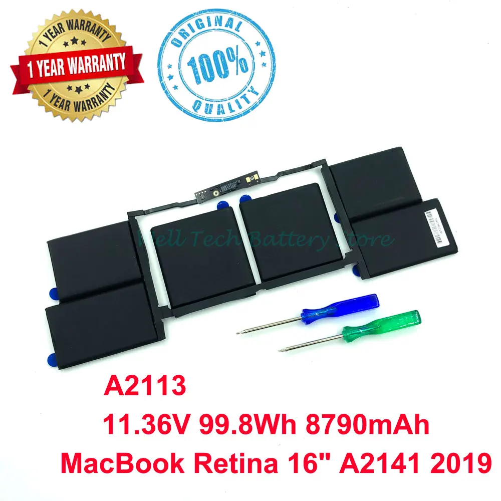 Batteria Originale Nuovissima A2113 11.36V 99,8 Wh 8790Mah Per Apple Macbook Pro 16 "A2141 Laptop 2019 Mvvj2 Mvvl2 Mvvm2