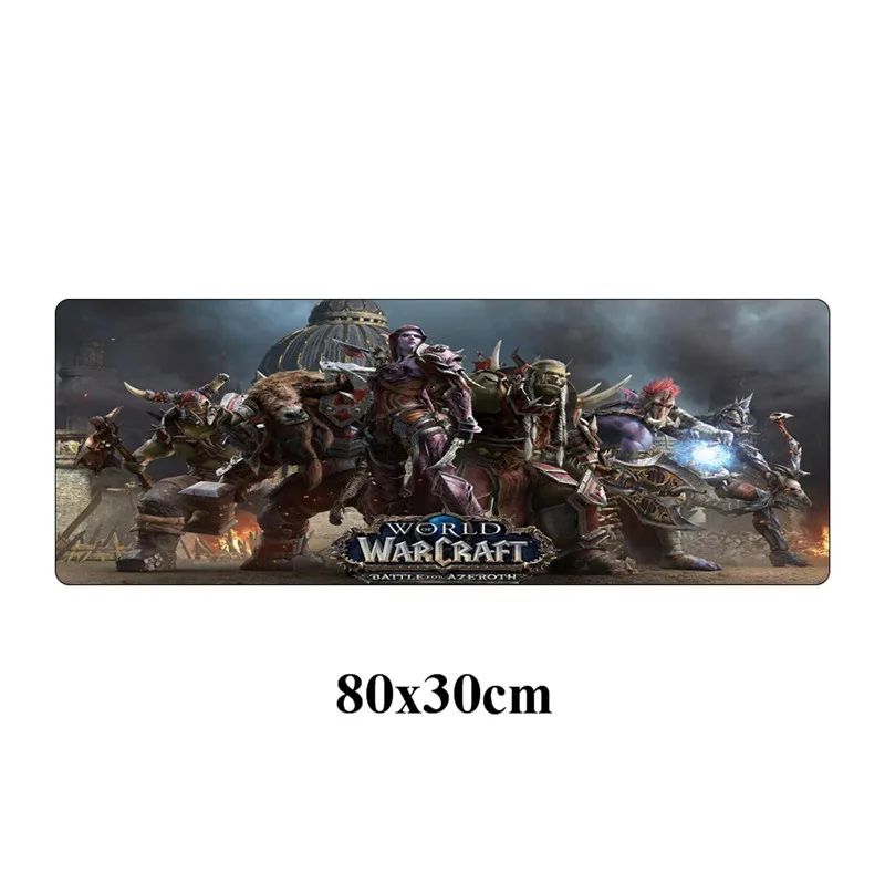 Большой игровой коврик для мыши Warcraft 80x30 см, геймер, битва с Azeroth, резиновая запирающая кромка, компьютерная клавиатура, подставка для ноутбука, Настольный коврик - Цвет: Серый